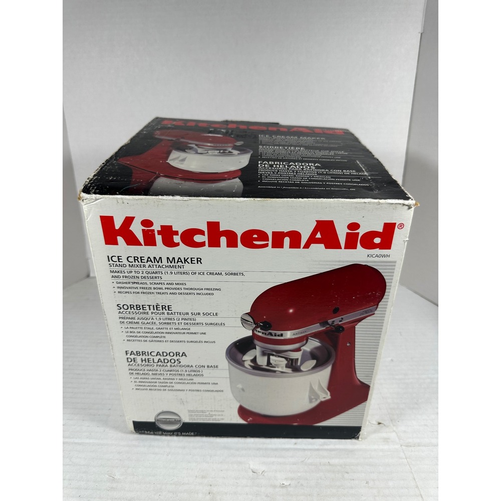 KitchenAid Stand Mixer Attachment Ice Cream Maker KICA0WH 2 Quart White